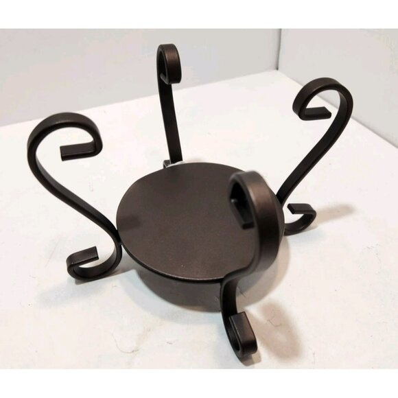 Yankee Candle Iron Table Top Jar Holder 1324133 Scroll Pattern Brown NEW - Picture 2 of 8